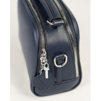 Синяя сумка-чемоданчик из эко-кожи