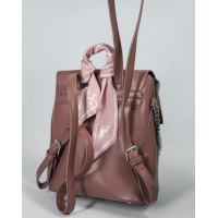 Темно-рожевий міський рюкзак з плетеної еко-шкіри
