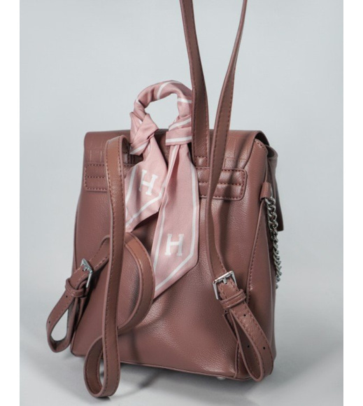 Темно-розовый городской рюкзак из плетеной эко-кожи