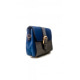 Синій з сірим лаконічна комбінована жіноча сумочка