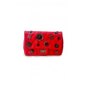 Красная сумочка-клатч из прошитой эко-кожи с фурнитурой