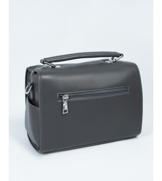 Сіра сумка-валізка з люверсами