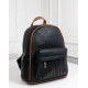 Черно-коричневый городской рюкзак из эко-кожи