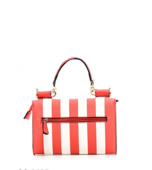 Жесткая сумочка в красную и белую полоску