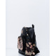 Черный рюкзак с шипами и цветочными вставками
