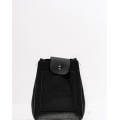 Черная маленькая сумка-мешок из эко-кожи