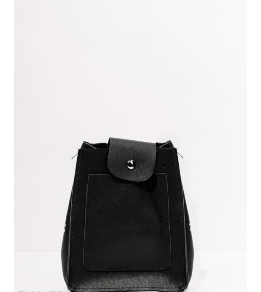 Чорна маленька сумка-мішок з еко-шкіри