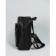 Черный вместительный городской рюкзак из эко-кожи