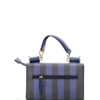 Жесткая сумочка в синюю и черную полоску
