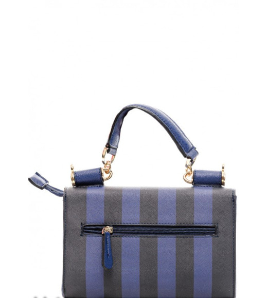 Жорстка сумочка в синю і чорну смужку