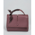 Темно-розовая прямоугольная сумка из эко-кожи
