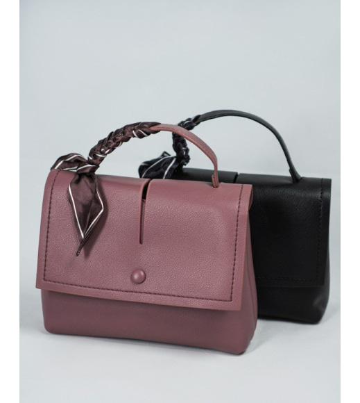 Темно-рожева прямокутна сумка з еко-шкіри
