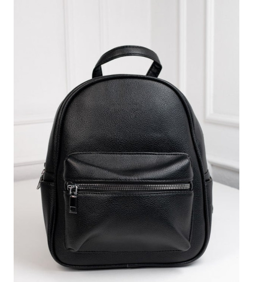 Маленький рюкзак из черной эко-кожи