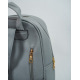 Серый вместительный рюкзак из эко-кожи