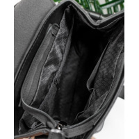 Черный кожаный рюкзак с боковыми карманами