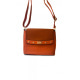 Рыжая квадратная сумочка на узком ремешке с золотой фурнитурой