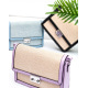 Сиреневая сумочка с текстильными вставками