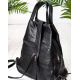 Черный сумка-рюкзак из эко-кожи