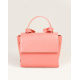 Розовая кожаная сумка-чемоданчик