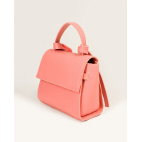 Розовая кожаная сумка-чемоданчик