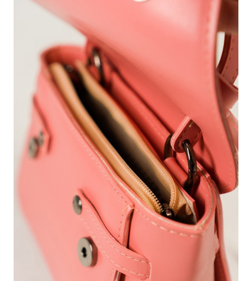 Рожева шкіряна сумка-валізка