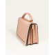 Темно-розовая классическая сумка с фактурной вставкой