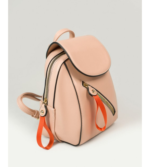 Розовый маленький рюкзак из эко-кожи