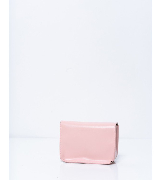 Розовая маленькая каркасная сумка на цепочке