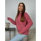 Темно-розовая теплая водолазка свободного кроя