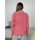 Темно-розовая теплая водолазка свободного кроя