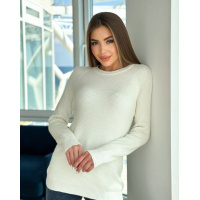 Белый вязаный свитер с рукавами-реглан