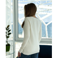 Белый вязаный свитер с рукавами-реглан