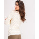 Белый шерстяной удлиненный вязаный свитер