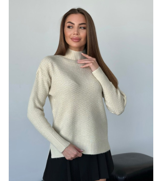 Агноровий вільний светр бежевого кольору