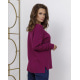 Фиолетовый ангоровый свободный свитер с декором