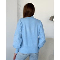 Ангоровий синій светр з об'ємними рукавами