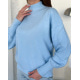 Ангоровый голубой свитер с объемными рукавами