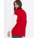 Красный свитер с белой вставкой и шнуровкой