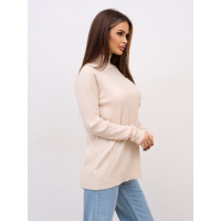 Молочна кашемірова водолазка в рубчик Молочна кашемірова водолазка в рубчик