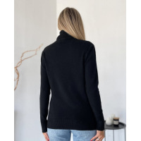 Чорний кашеміровий светр із високим горлом