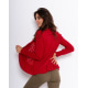 Червоний комбінований светр з люрексом