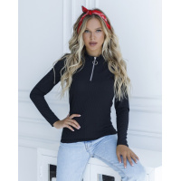 Черная фактурная водолазка на молнии