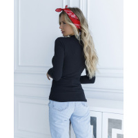 Черная фактурная водолазка на молнии