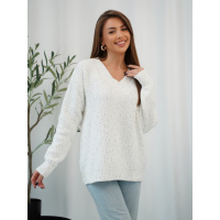 Белый кашемировый пуловер свободного кроя