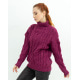 Бордовий вовняний светр із об'ємним декором