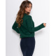 Зеленый шерстяной вязаный свитер свободного кроя
