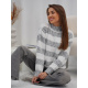 Темно-серая вязаная водолазка в полоску