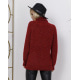 Бордовый меланжевый вязаный свитер с высоким горлом