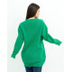Зеленый вязаный пуловер с перфорацией