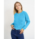 Синій трикотажний светр з фігурним низом